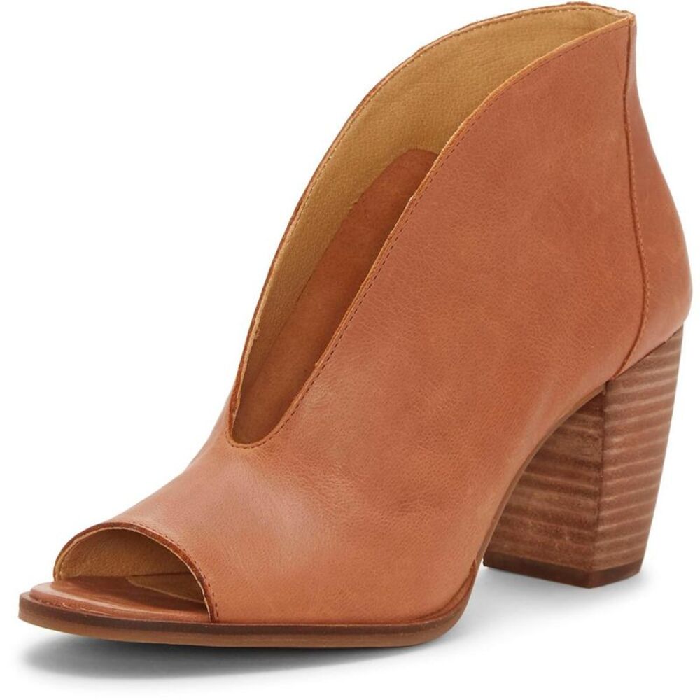 Lucky Brand Tan Peep Toe Heeled Booties